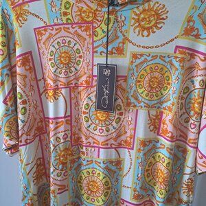 Womens Diane Gilman Short Sleeve Blouse In Size 1X